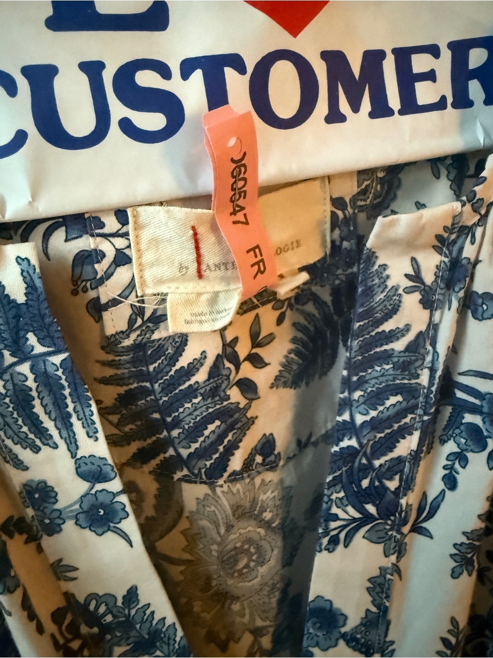 Anthropologie Maeve Somerset Maxi Dress, blue and white toile - Picture 3 of 4